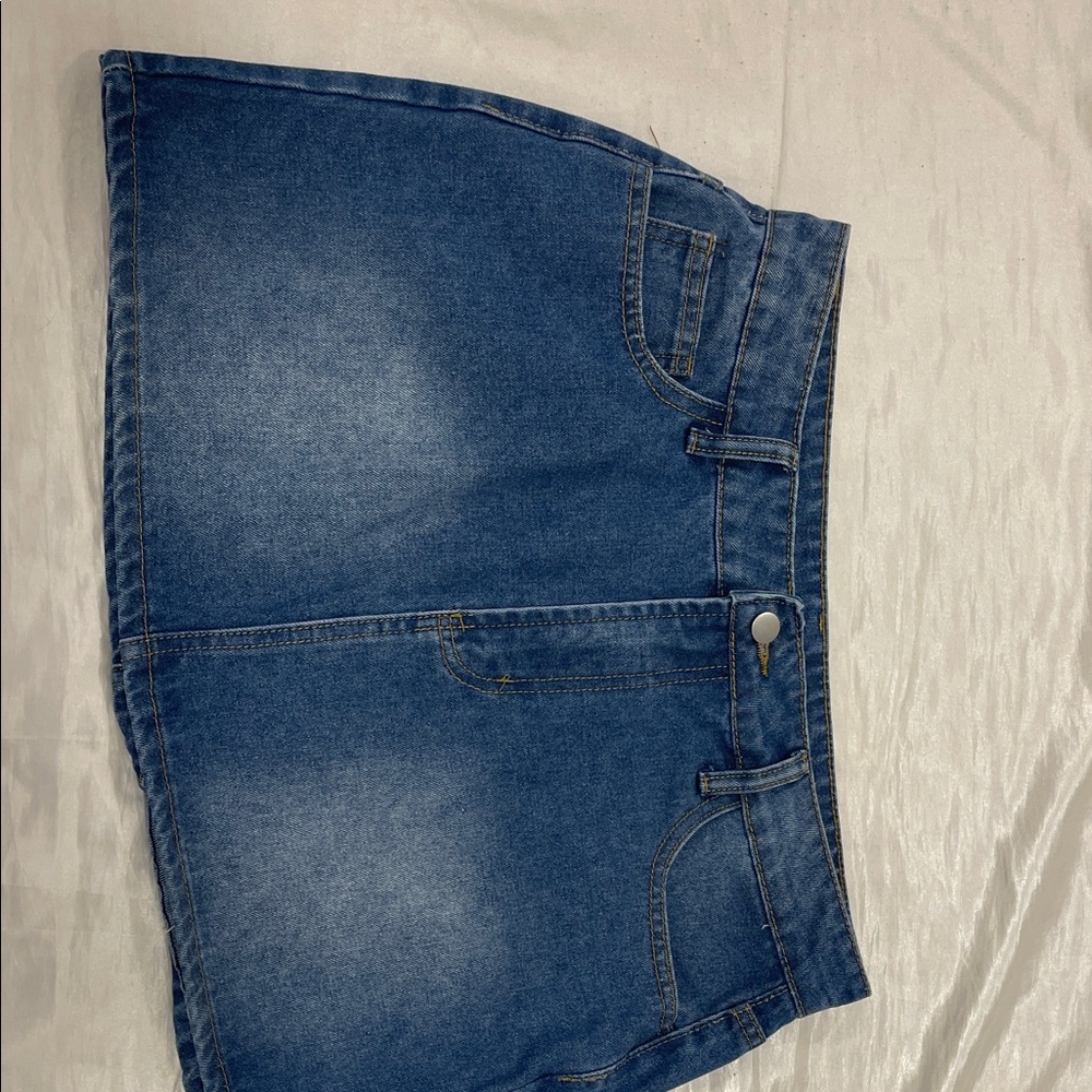 Skirt Blue Denim Mini Jeans Skirt